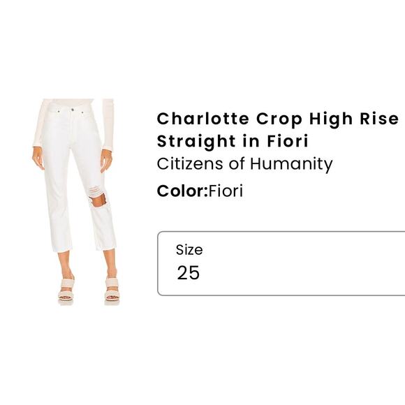 Citizens of Humanity Charlotte Crop High Rise Straight in Fiori Jeans Distressed - Picture 15 of 15